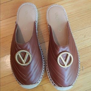 Valentino by Mario Valentino Clara espadrille brown leather mule size 37